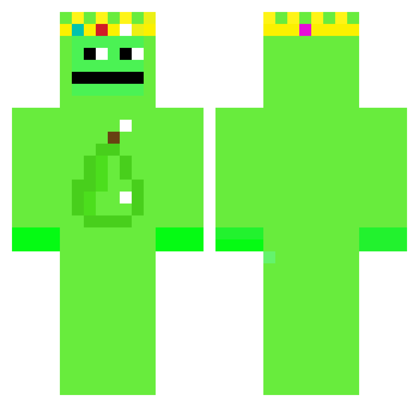 6zippi Minecraft skin, front and back view