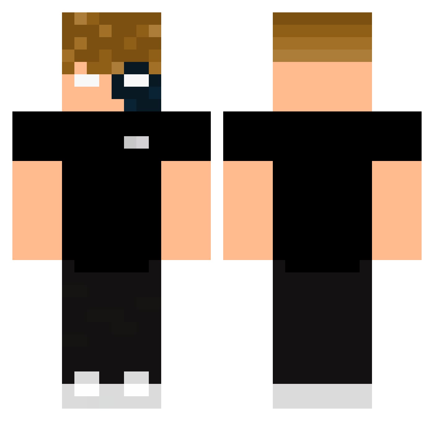 rexzBW Minecraft skin, front and back view