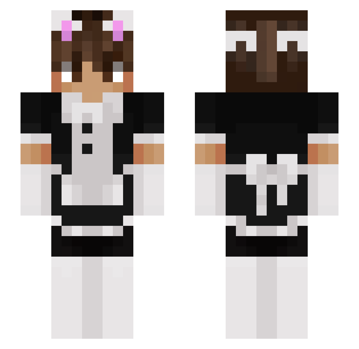 Lakuja Minecraft skin, front and back view