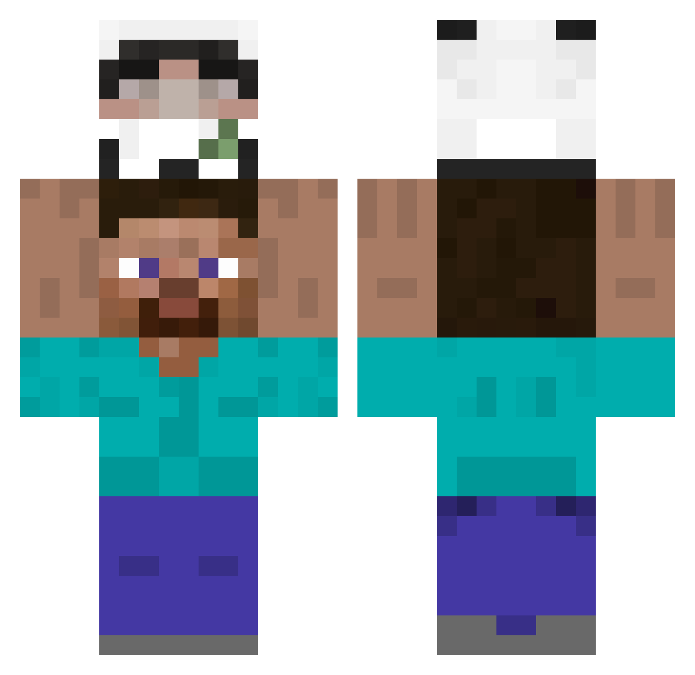 ADHDGrizzly Minecraft skin, front and back view