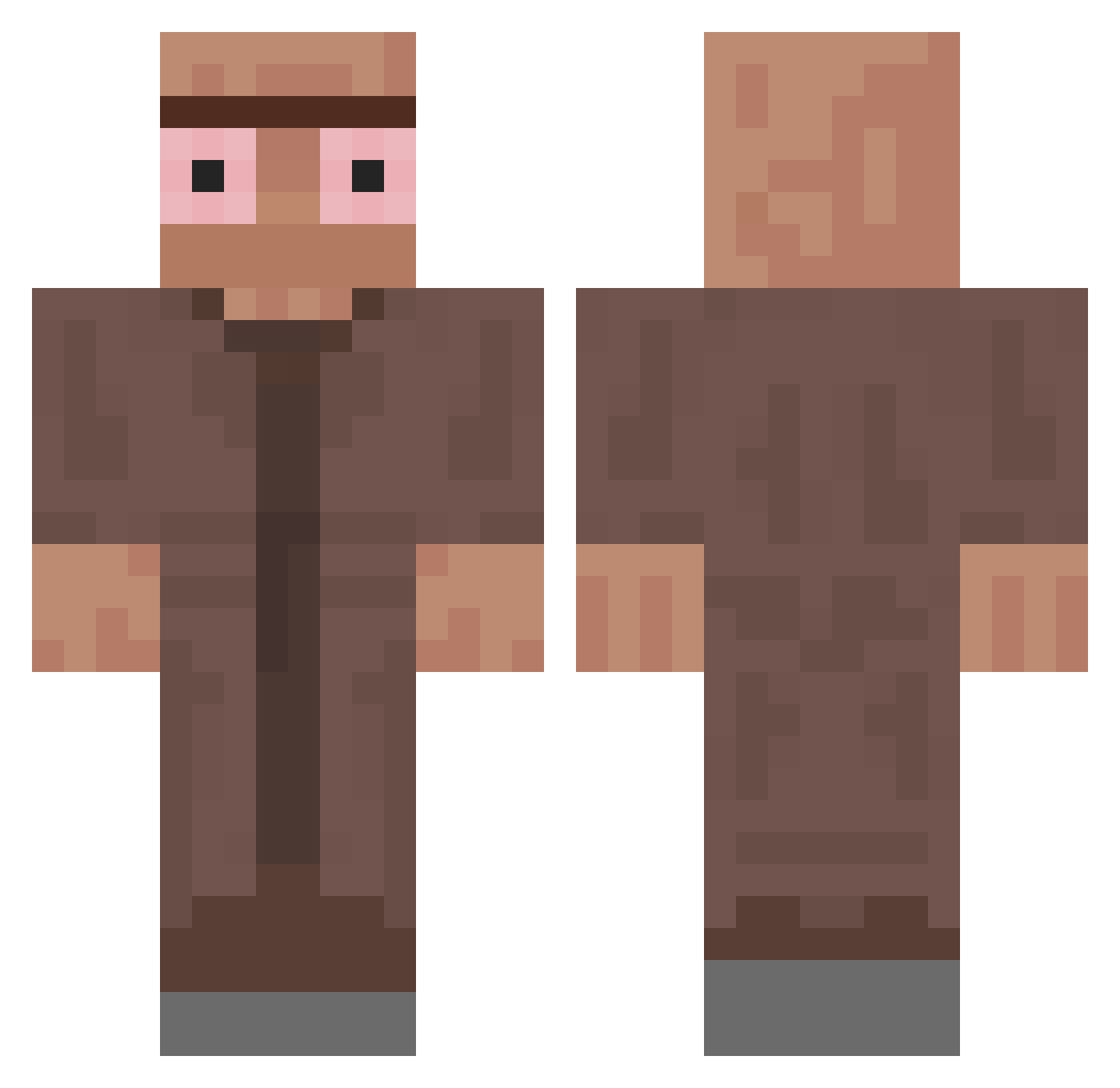 PAYJEBUS Minecraft skin, front and back view