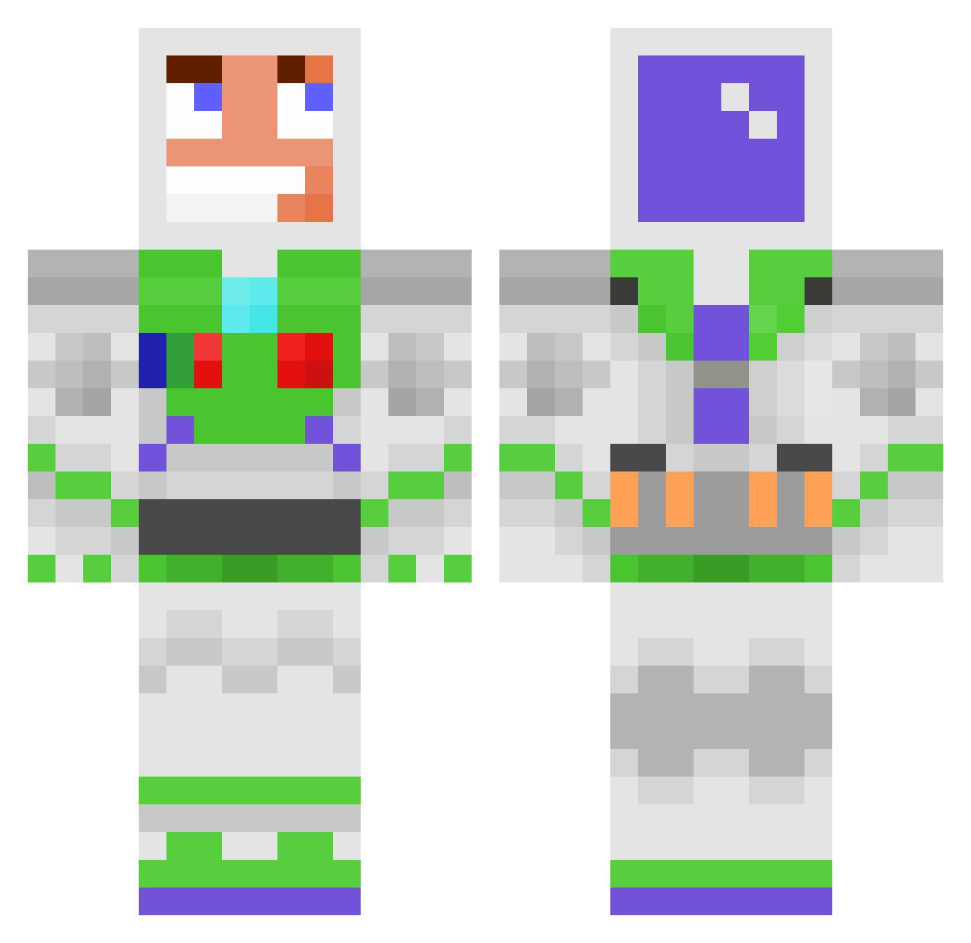 CoolBannanna Minecraft skin, front and back view