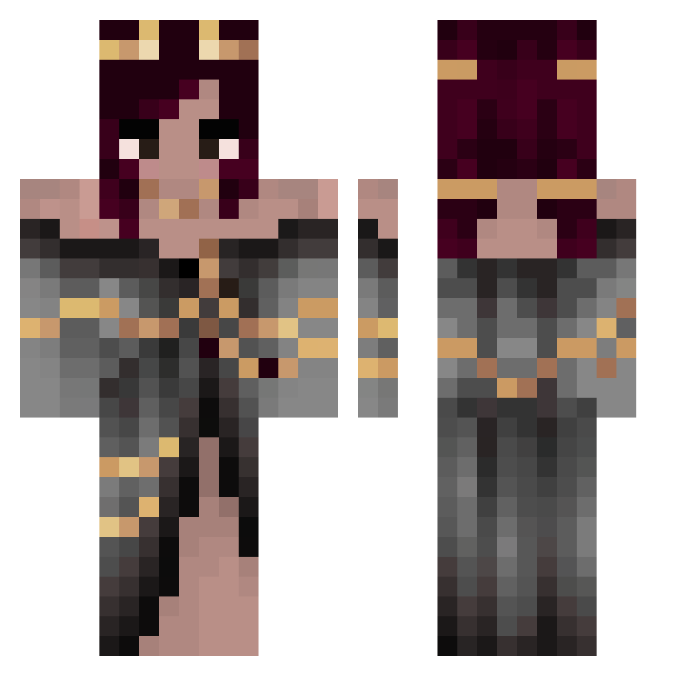 mmerim Minecraft skin, front and back view