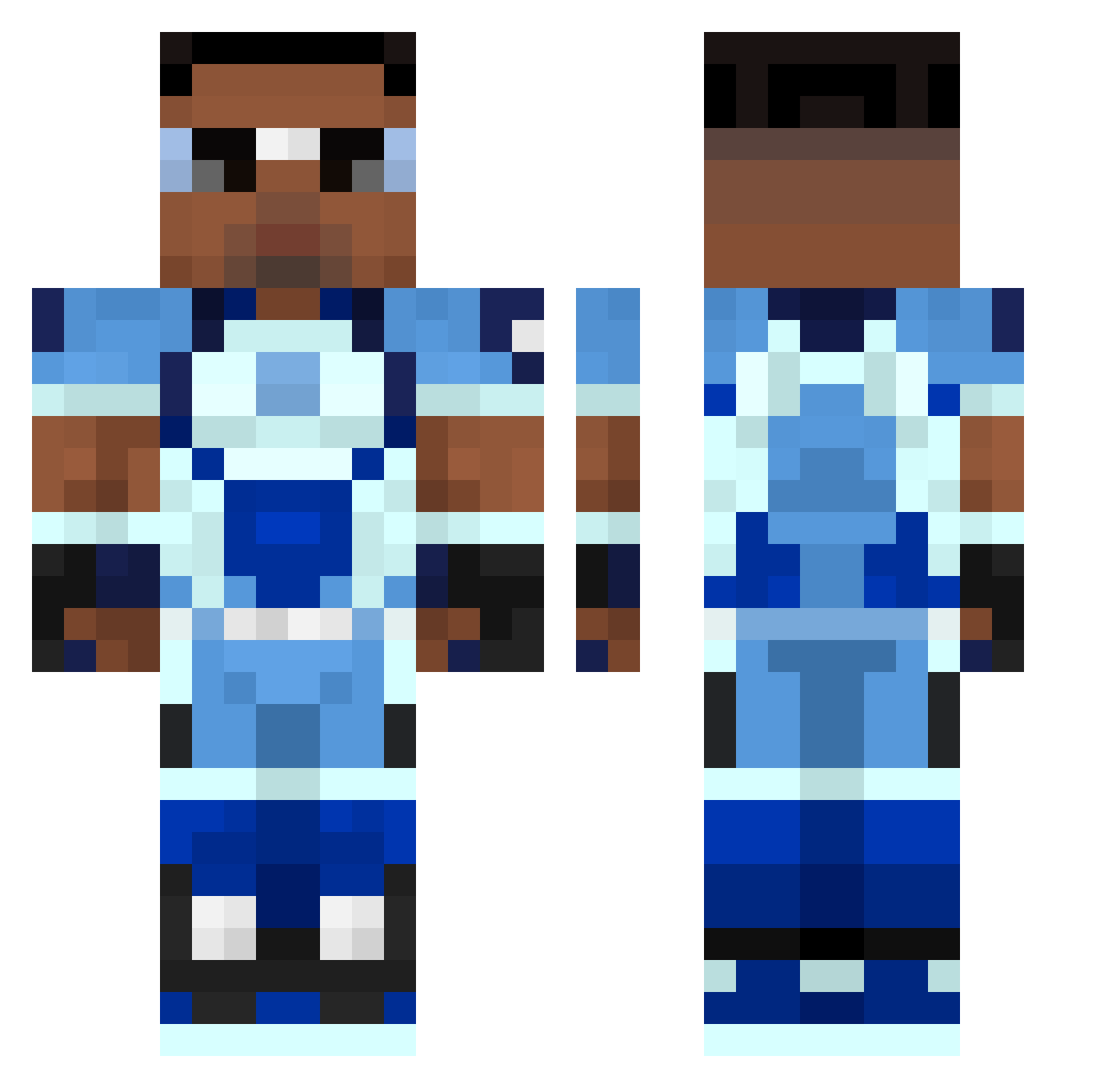 1Yasin Minecraft skin, front and back view