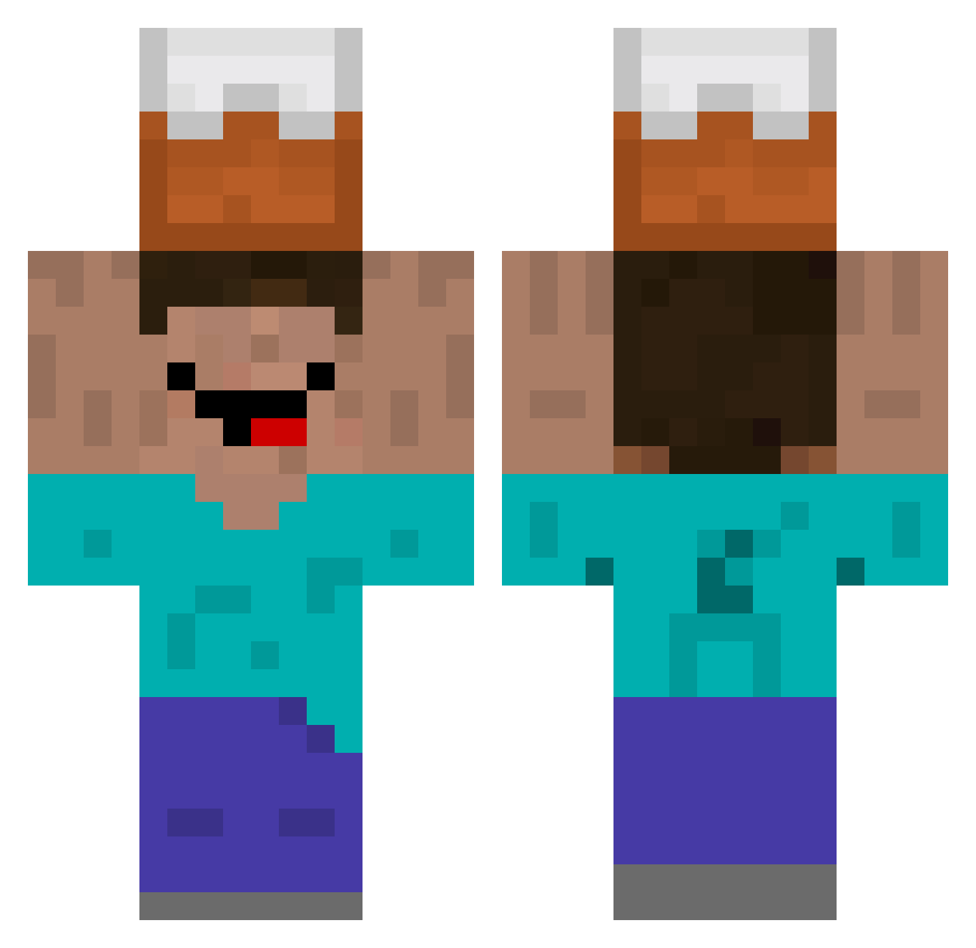 Traumatize Minecraft skin, front and back view