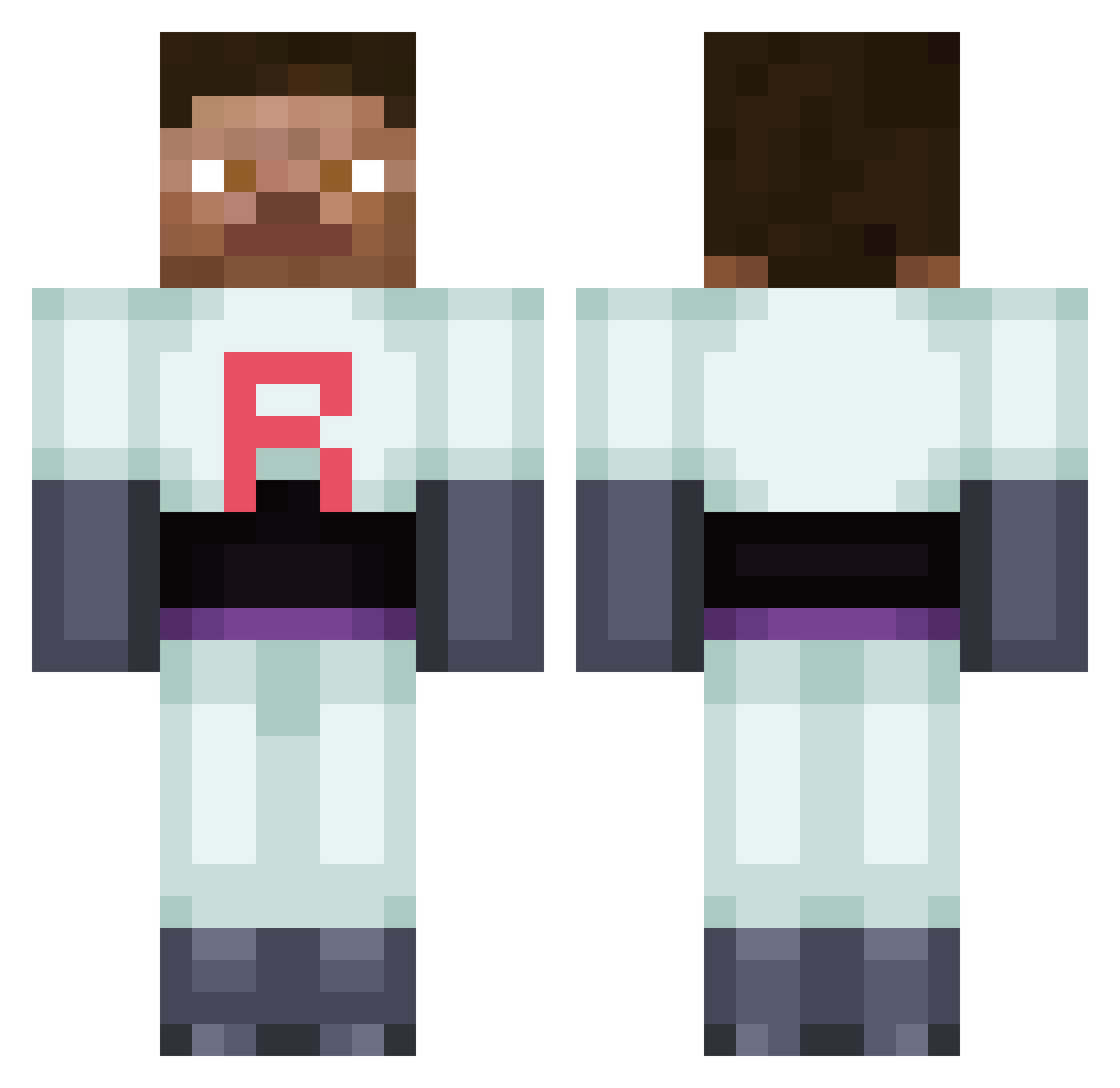 oStarto Minecraft skin, front and back view