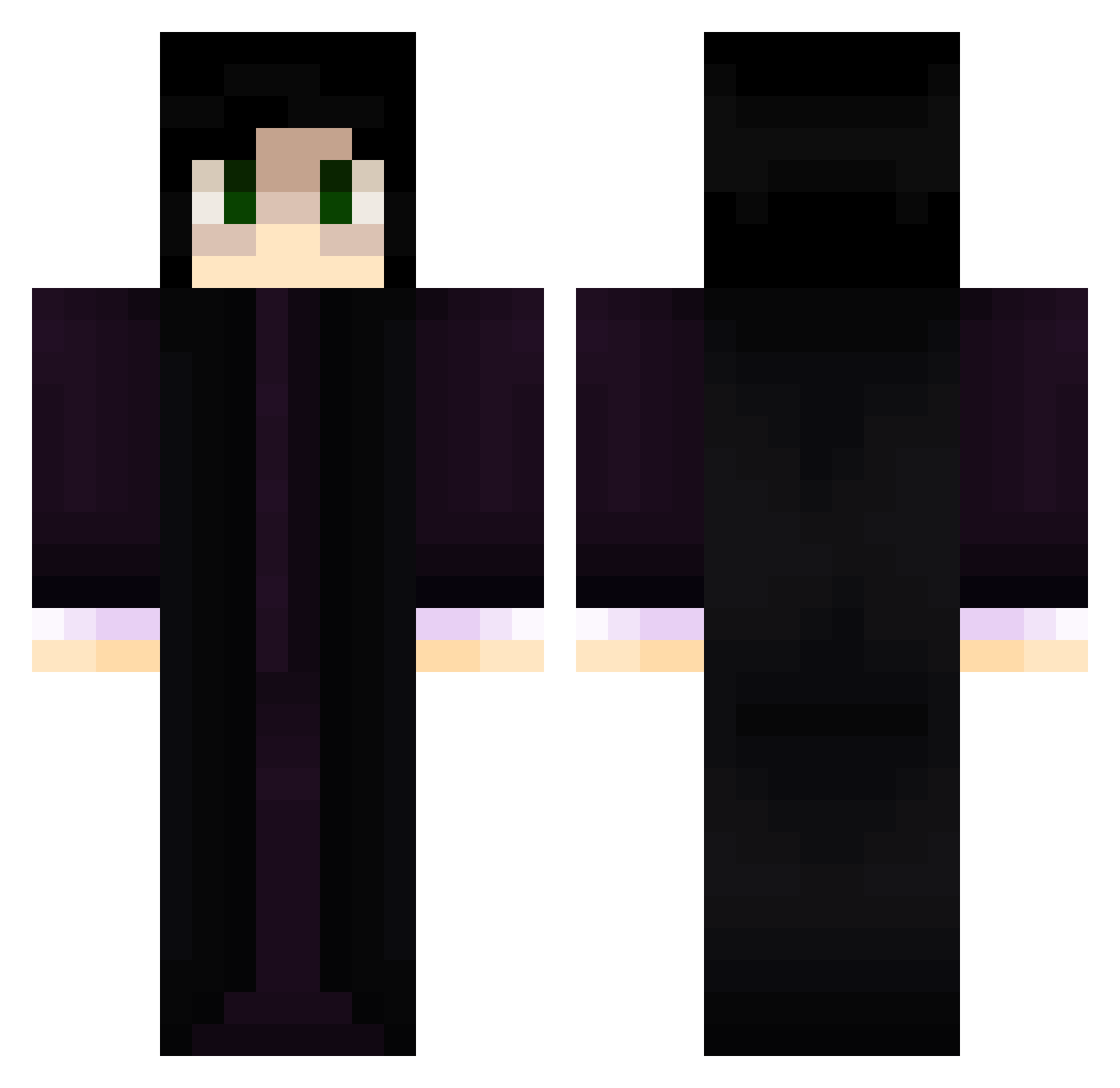 Mika555 Minecraft skin, front and back view