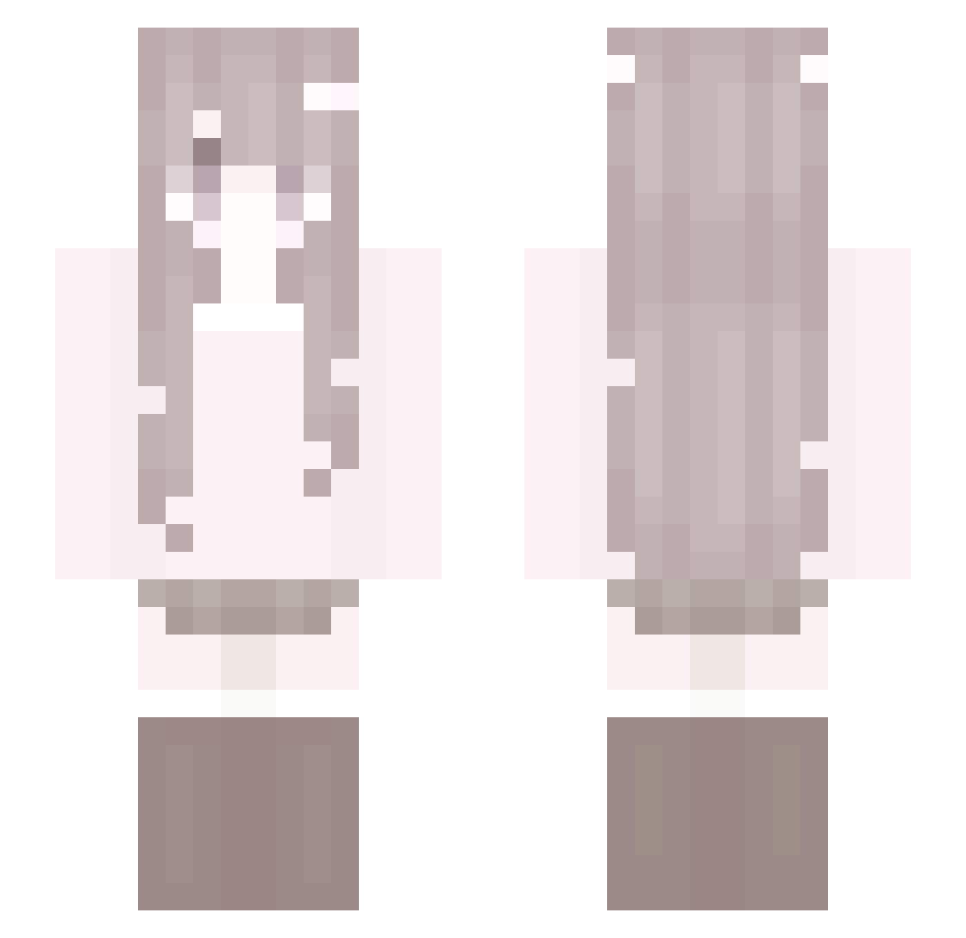 slowfalse Minecraft skin, front and back view