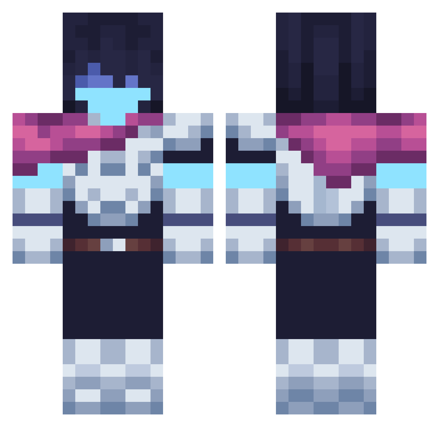 Sojahn09 Minecraft skin, front and back view