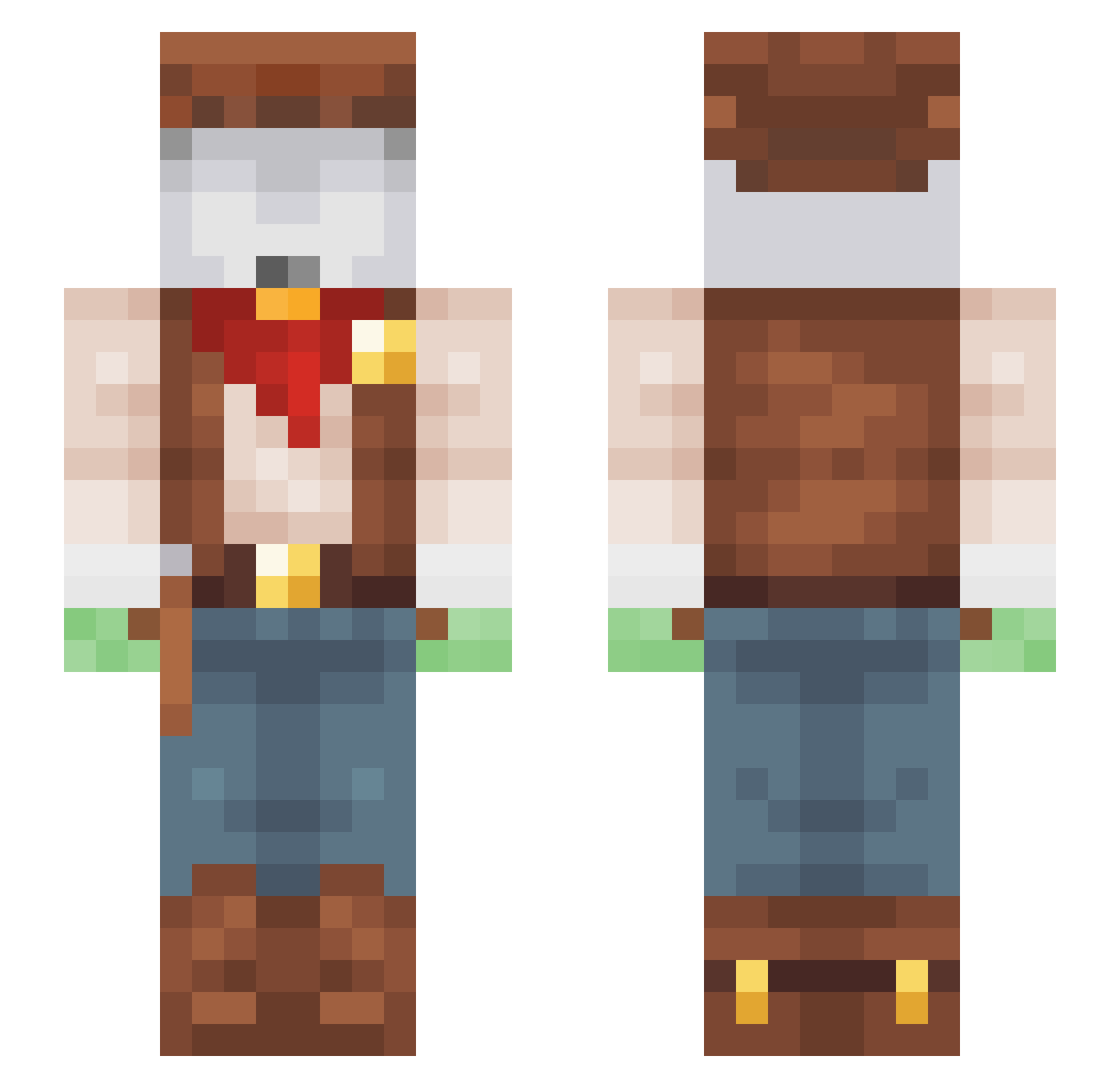 Falllouv Minecraft skin, front and back view