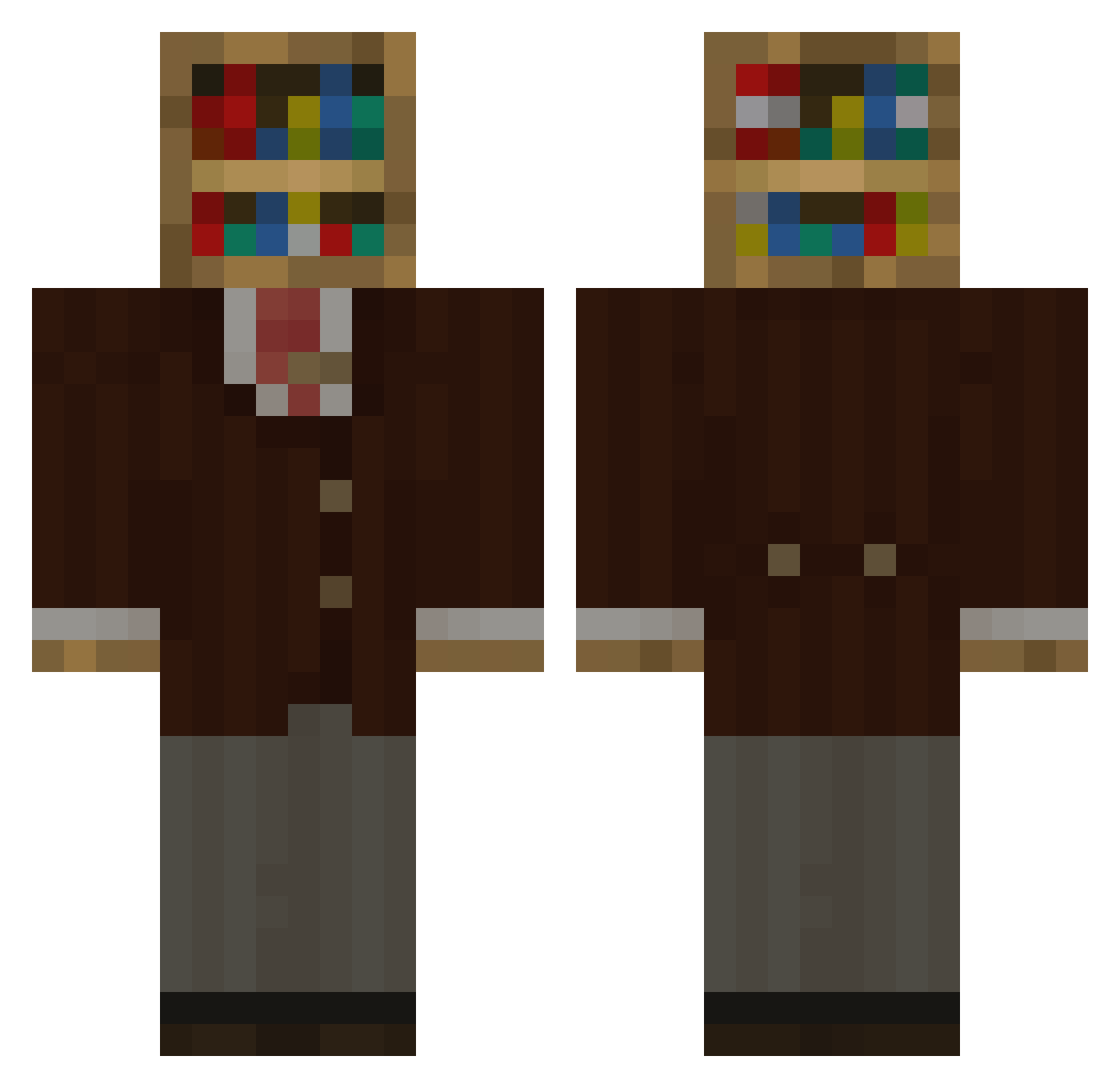 Livin5 Minecraft skin, front and back view
