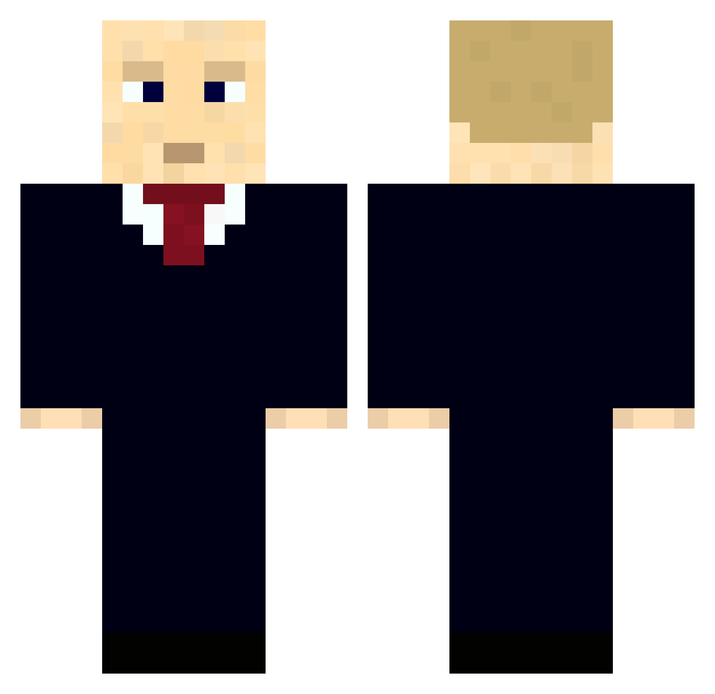 TechnoTh3Blade Minecraft skin, front and back view