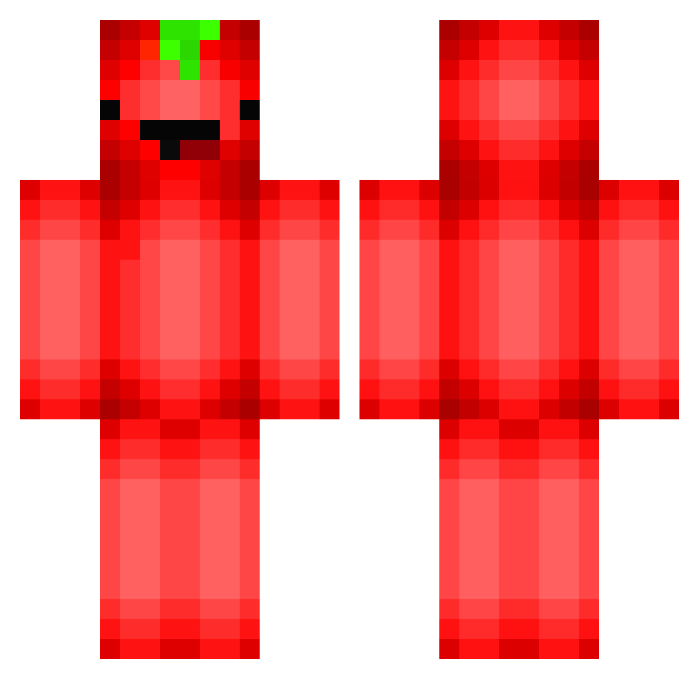 Apfelbrei Minecraft skin, front and back view