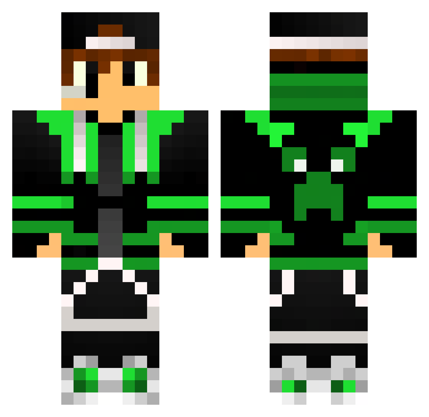 kralciganu Minecraft skin, front and back view