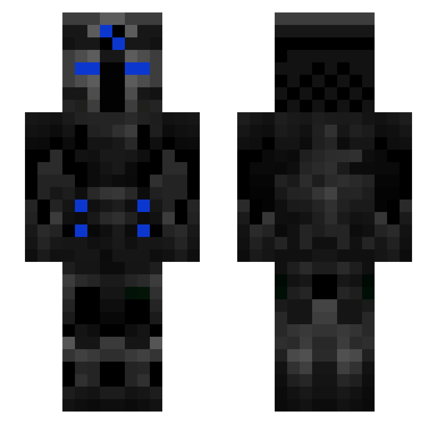 p4ss1ve Minecraft skin, front and back view