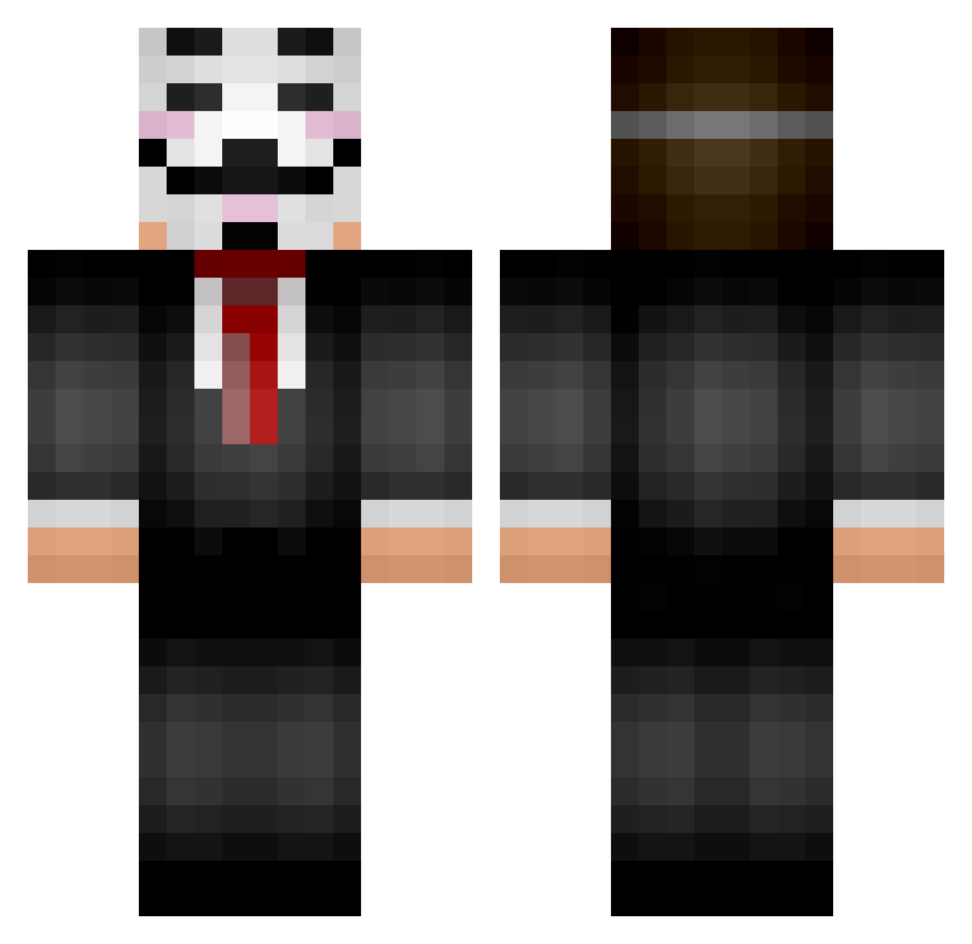 EnZaXD Minecraft skin, front and back view