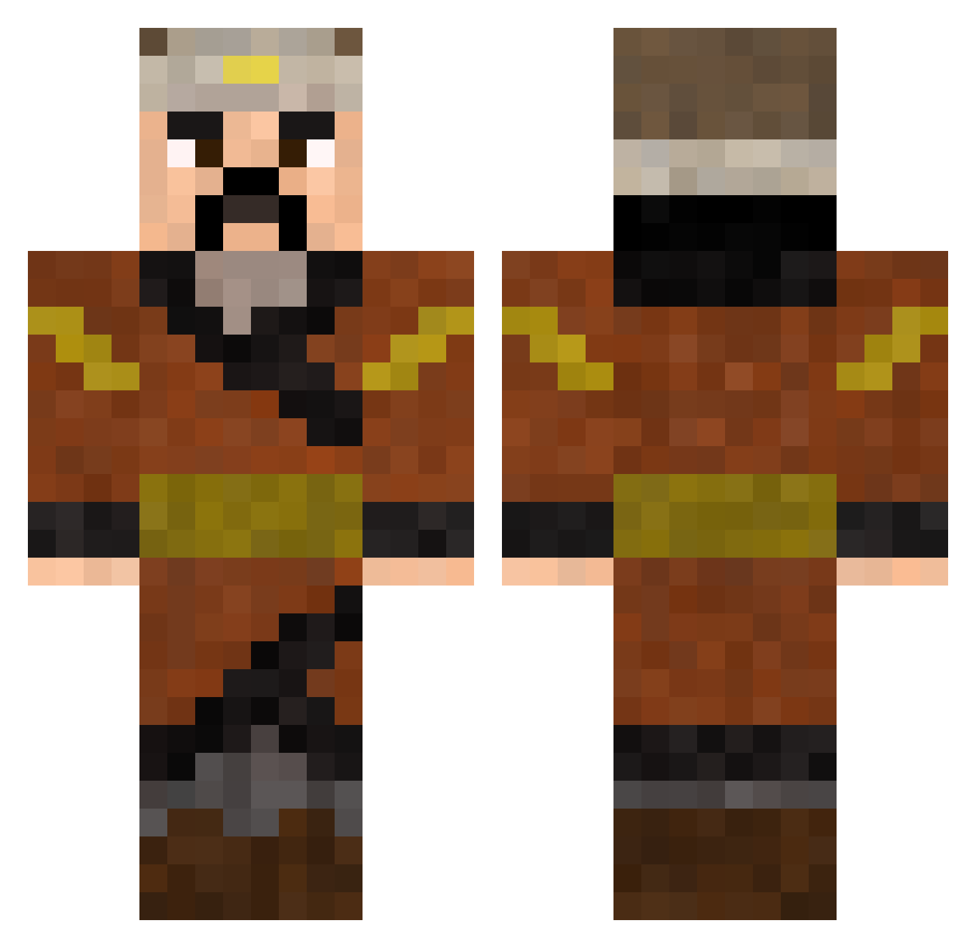 EdizEdiz Minecraft skin, front and back view
