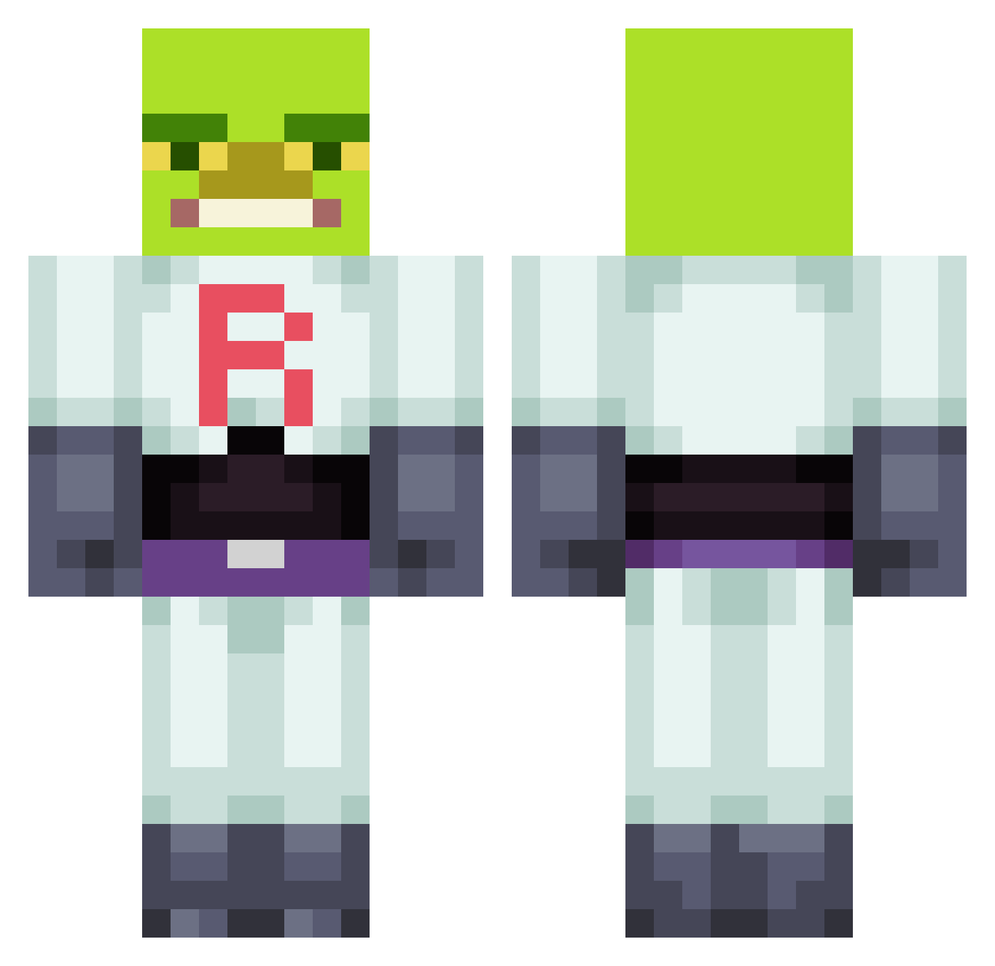 womeo Minecraft skin, front and back view