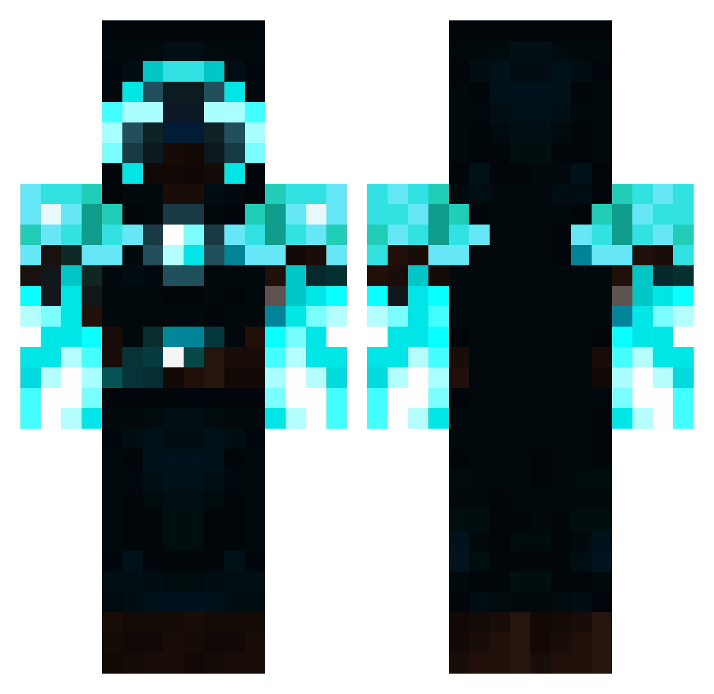 Qwadi Minecraft skin, front and back view