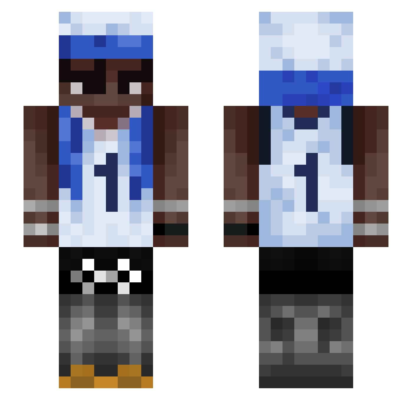 itsDVN Minecraft skin, front and back view
