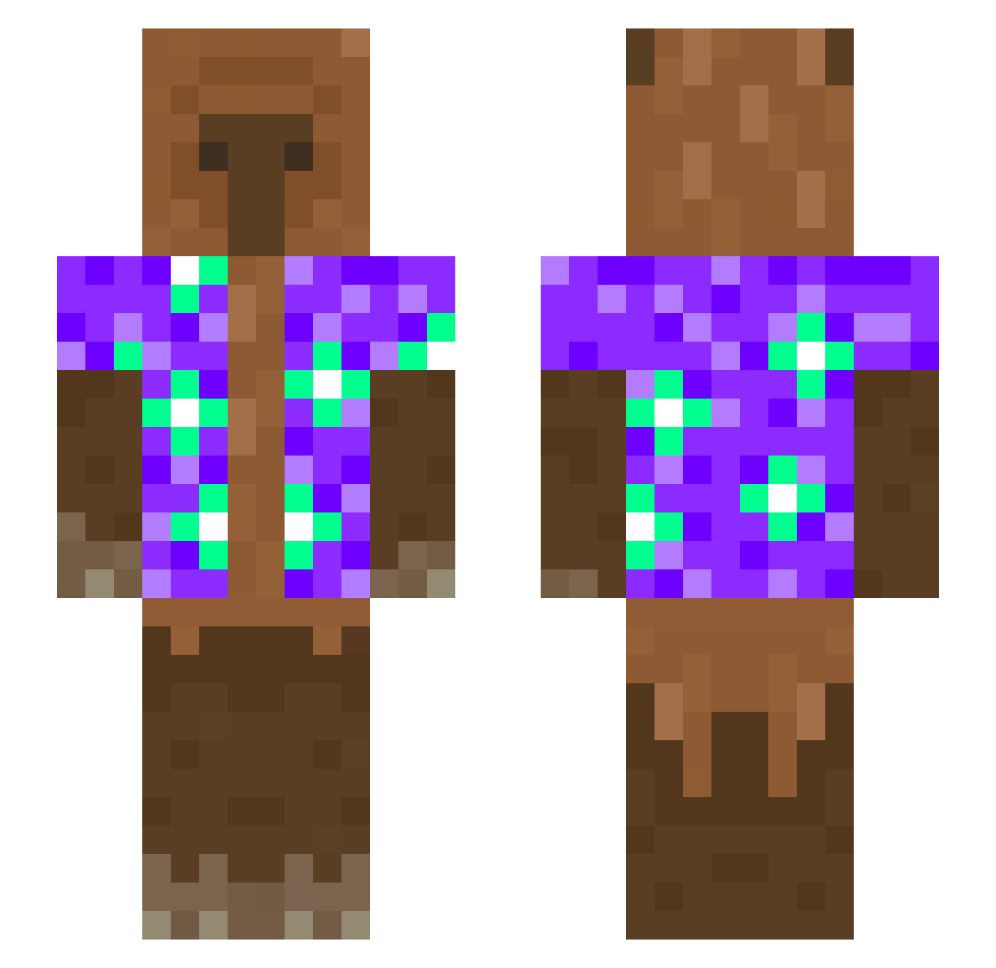 vladiush Minecraft skin, front and back view