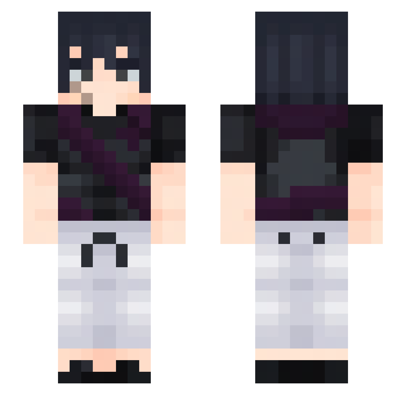 Fletocx Minecraft skin, front and back view