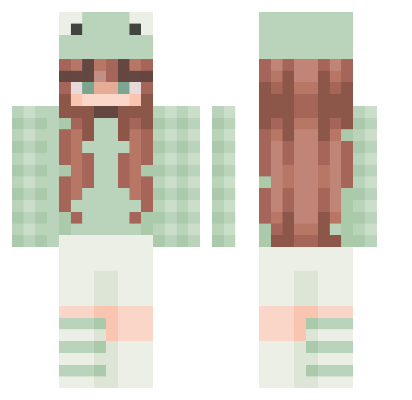spinnerette Minecraft skin, front and back view