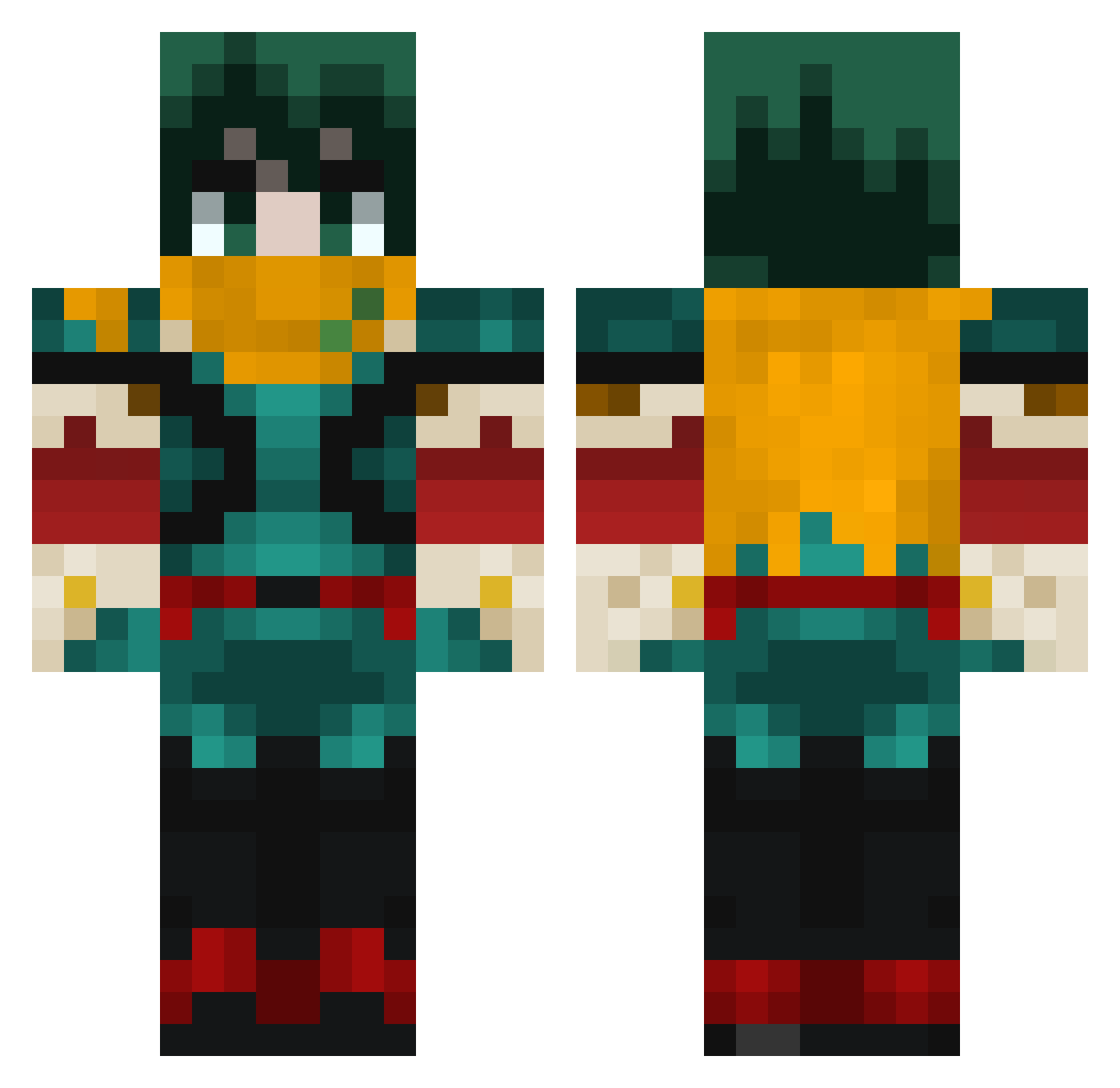 AidDex Minecraft skin, front and back view