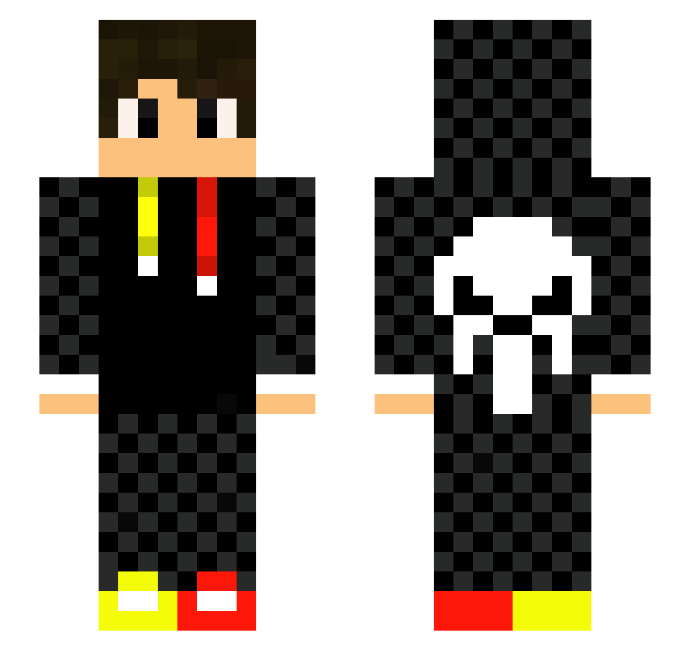 iISFA7 Minecraft skin, front and back view