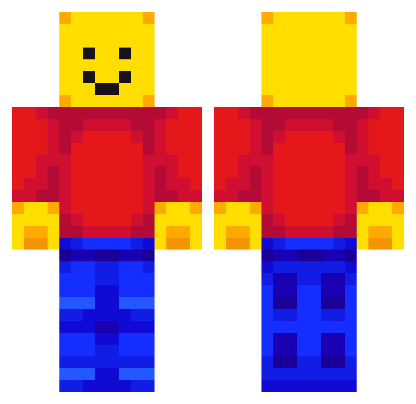 BeeblesBeebles Minecraft skin, front and back view