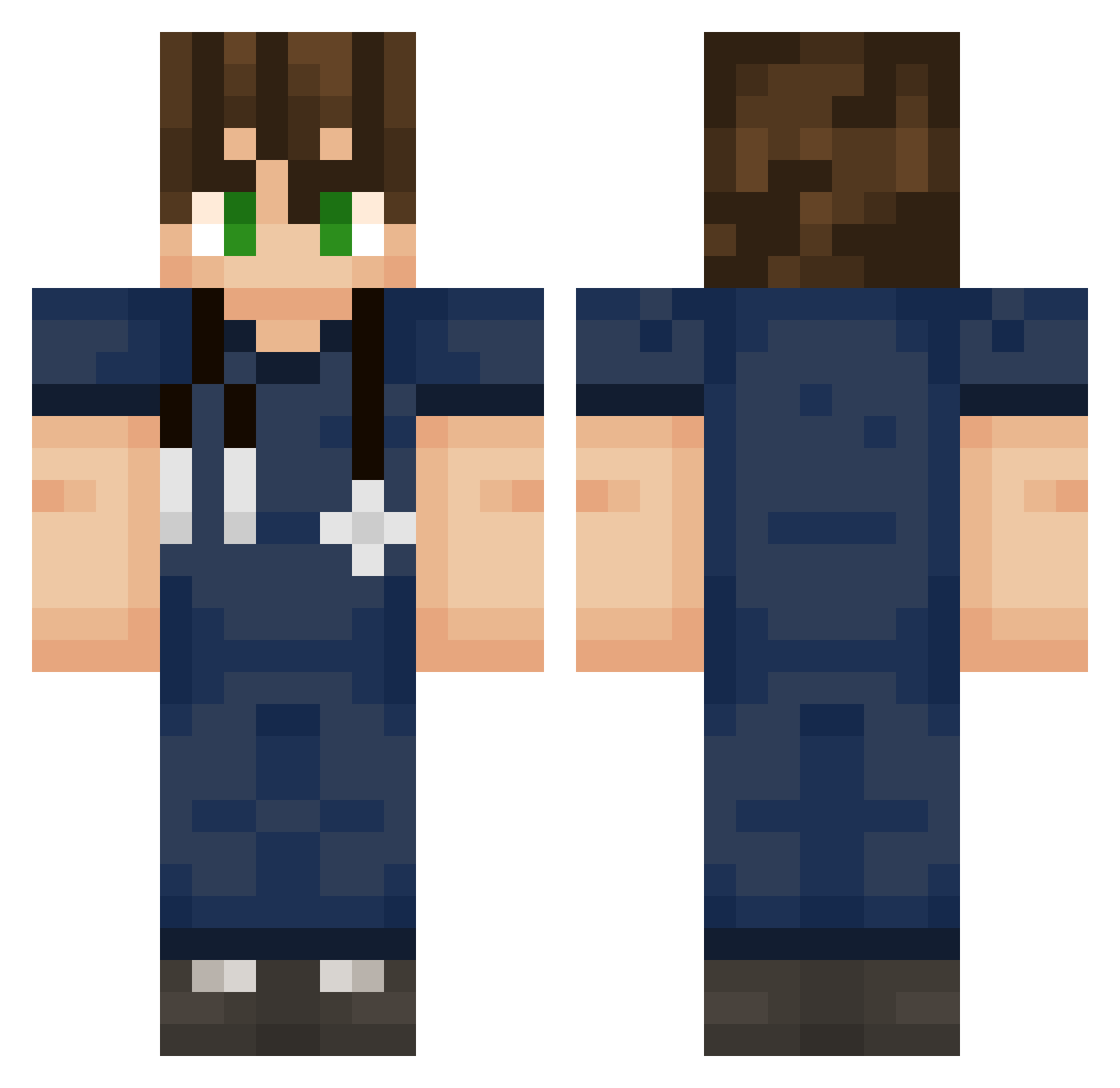 bendziik Minecraft skin, front and back view