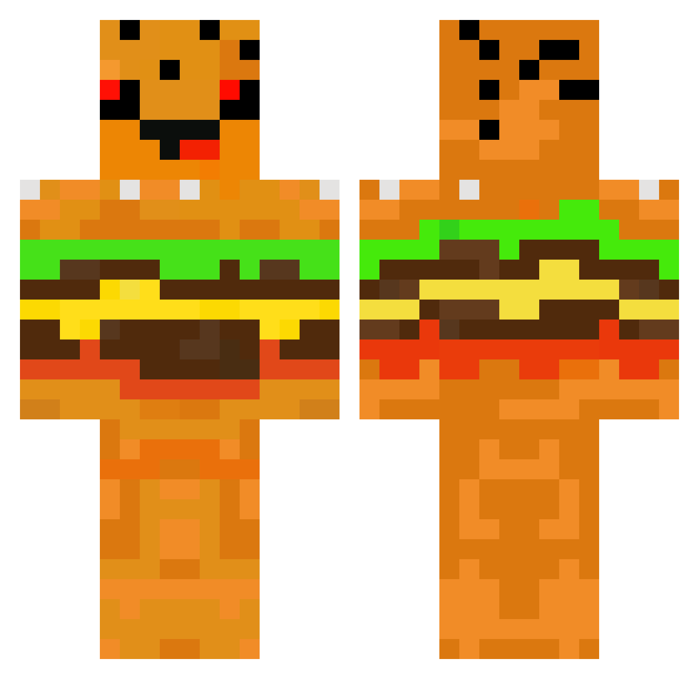 byzess Minecraft skin, front and back view