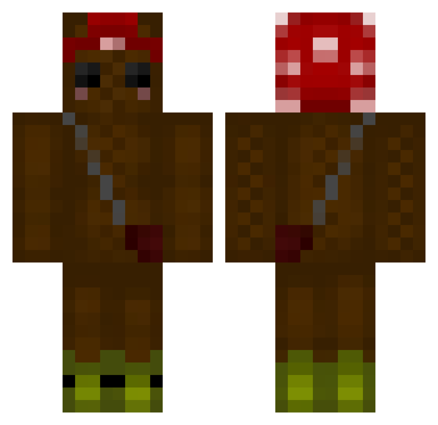 TeddyBearOwO Minecraft skin, front and back view