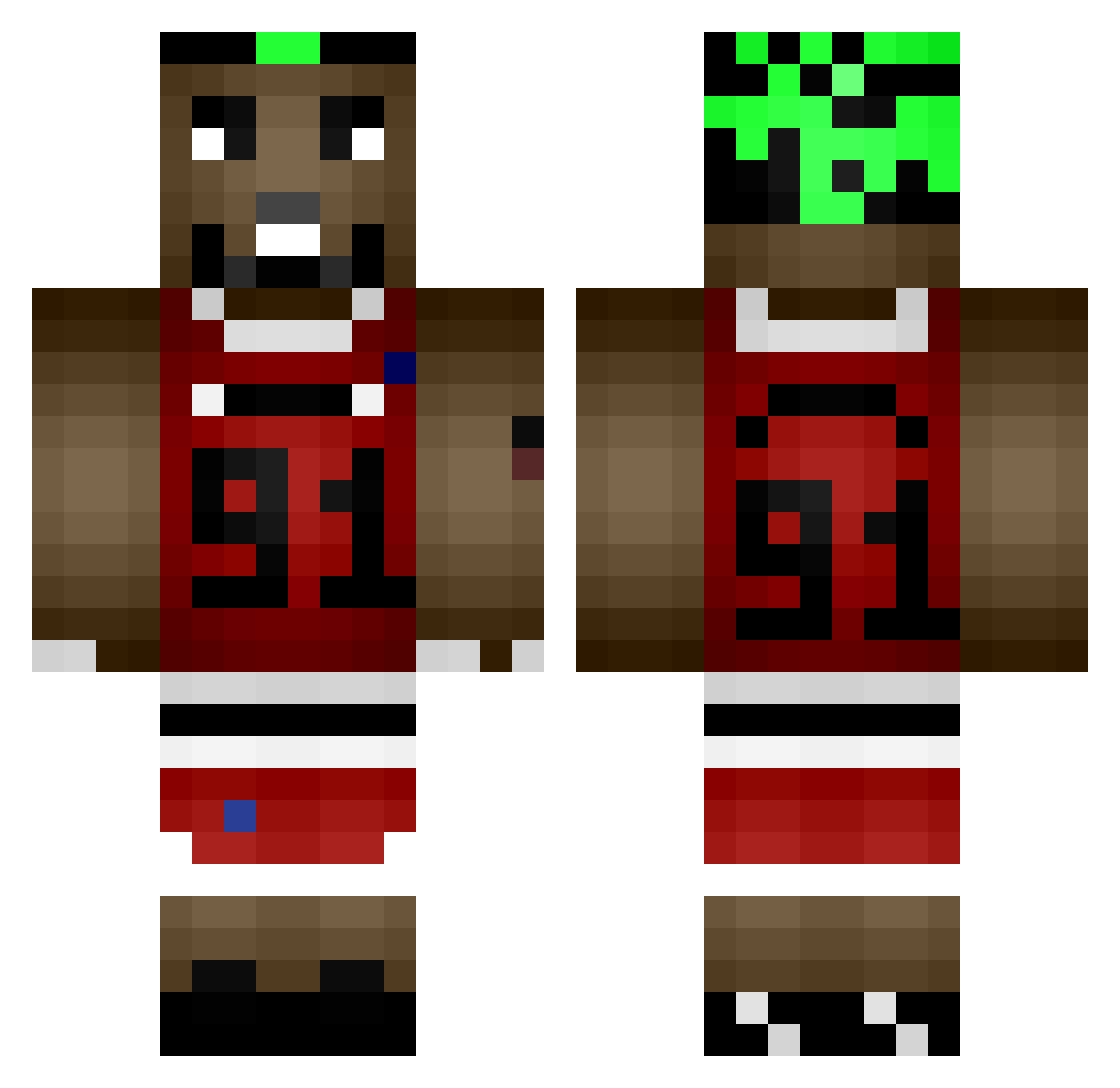 Zyzi_Vuitton Minecraft skin, front and back view