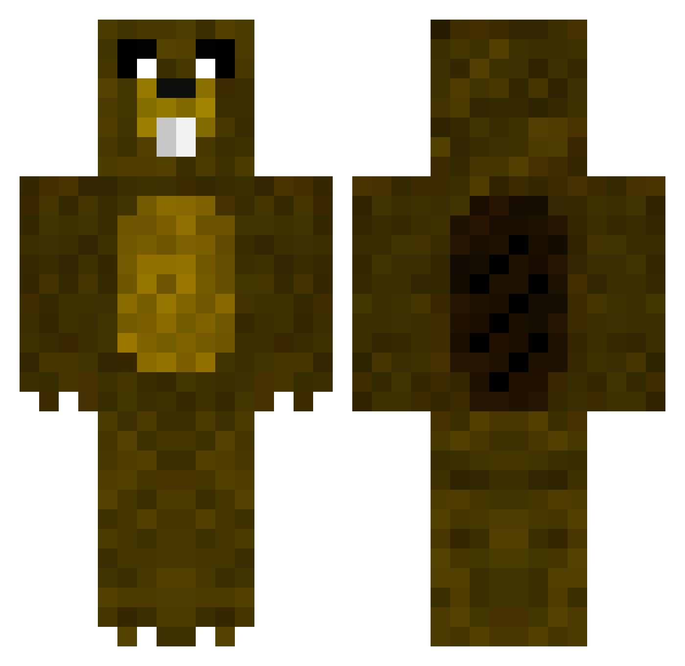 erklass Minecraft skin, front and back view