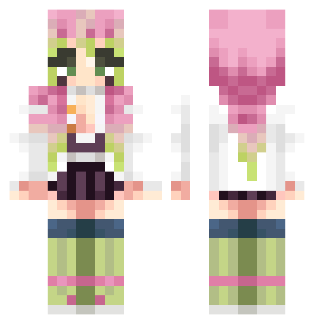 kacigraham Minecraft skin, front and back view
