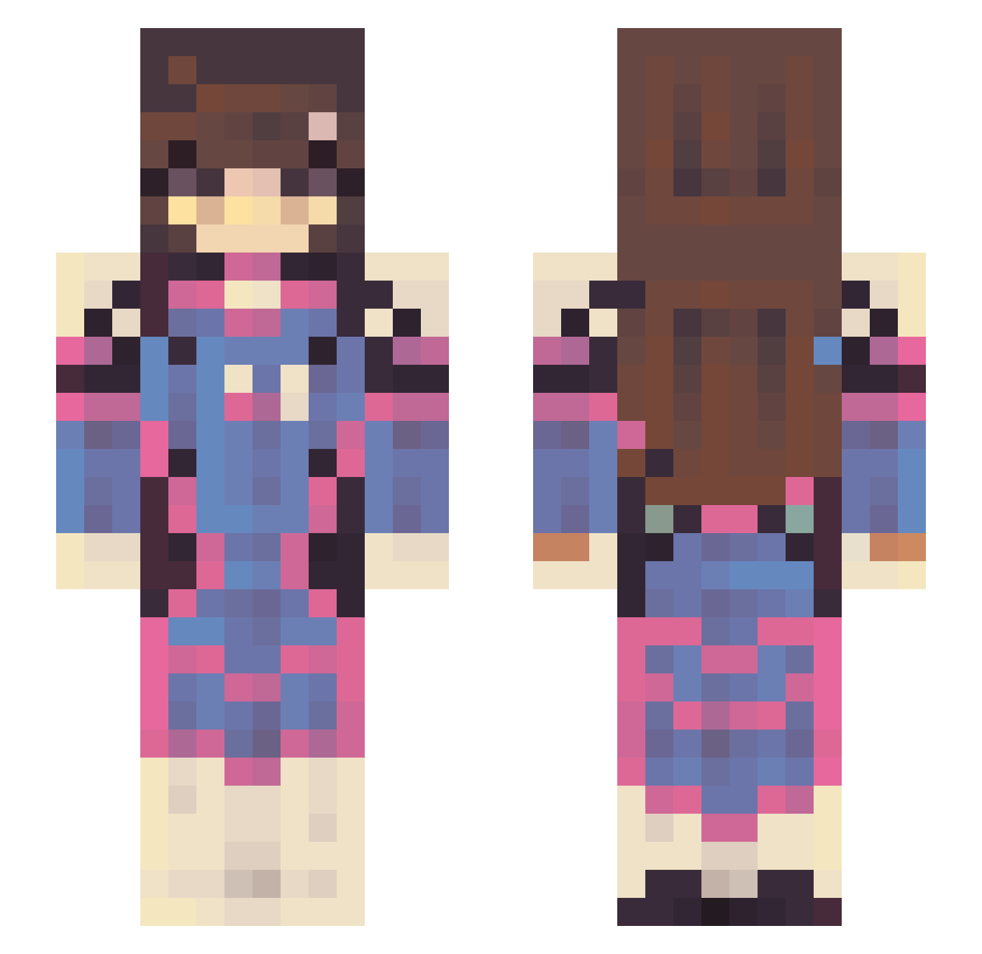 Amiko_o Minecraft skin, front and back view