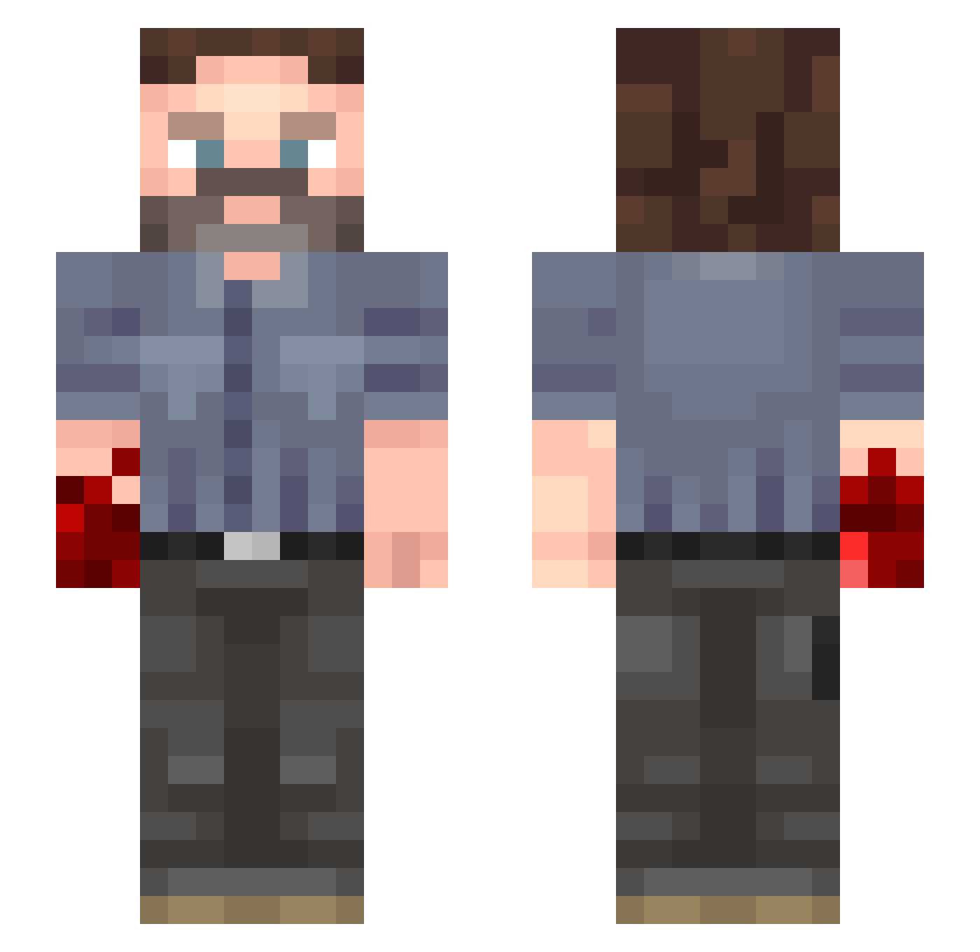ResuPlay Minecraft skin, front and back view