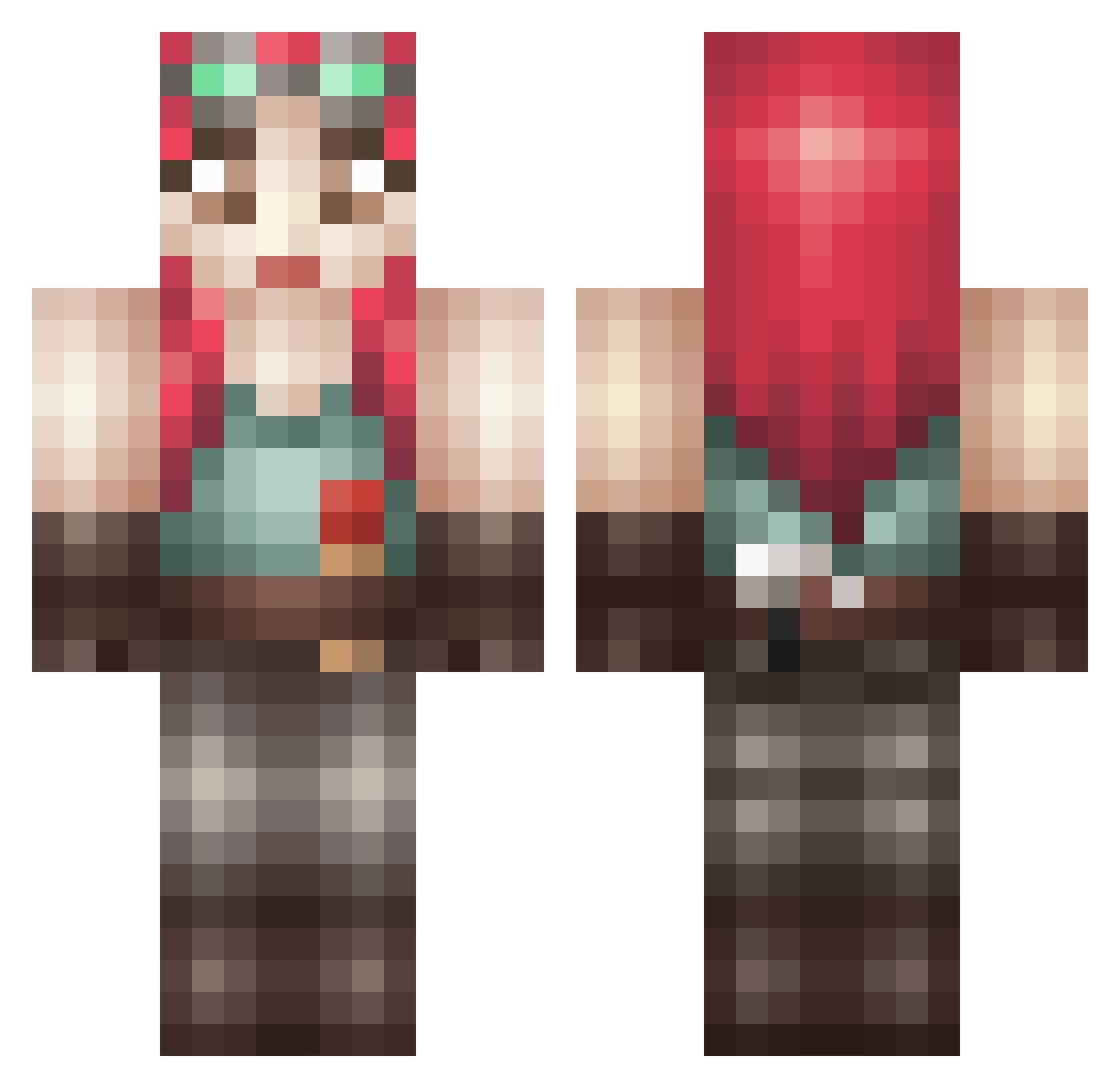 bellina Minecraft skin, front and back view