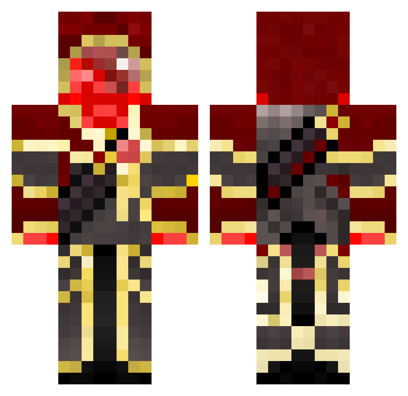 PolybiusSage Minecraft skin, front and back view