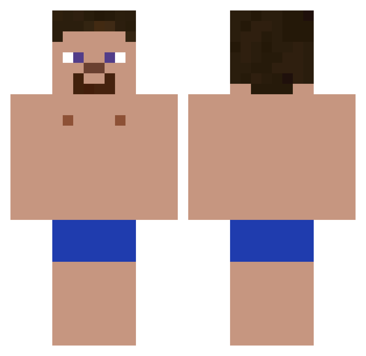 TomMelling22 Minecraft skin, front and back view