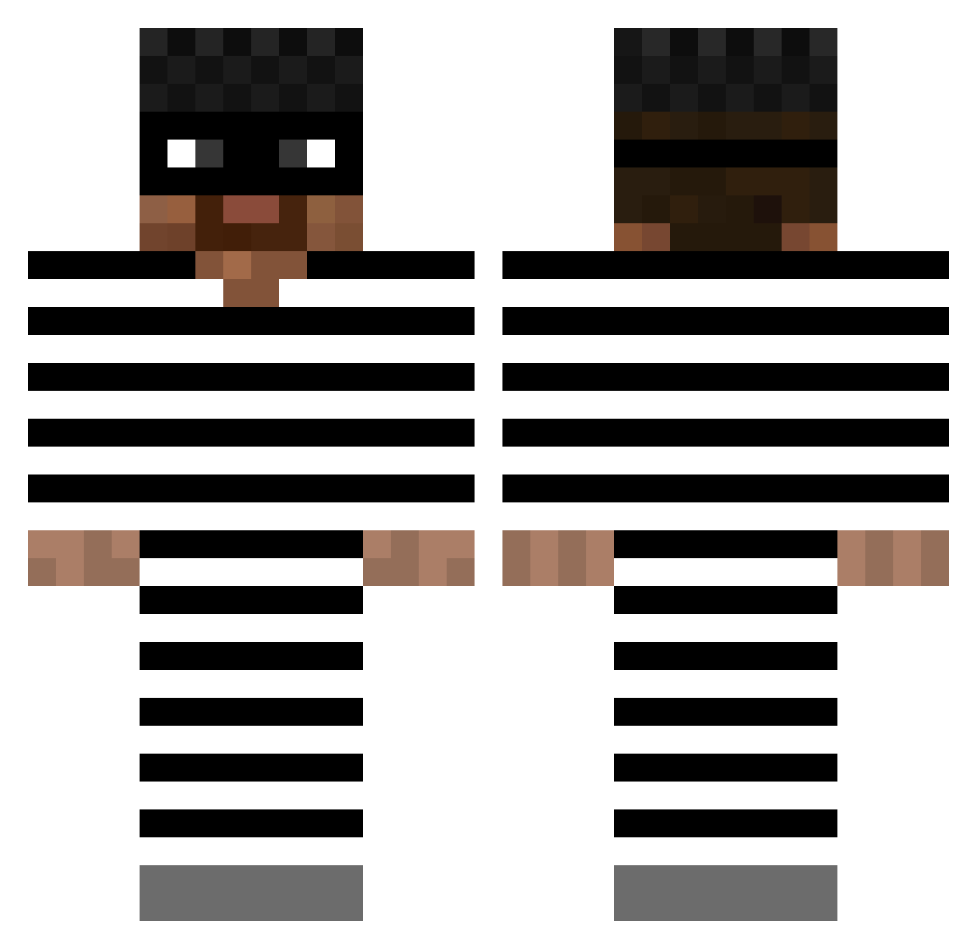 kuqr Minecraft skin, front and back view