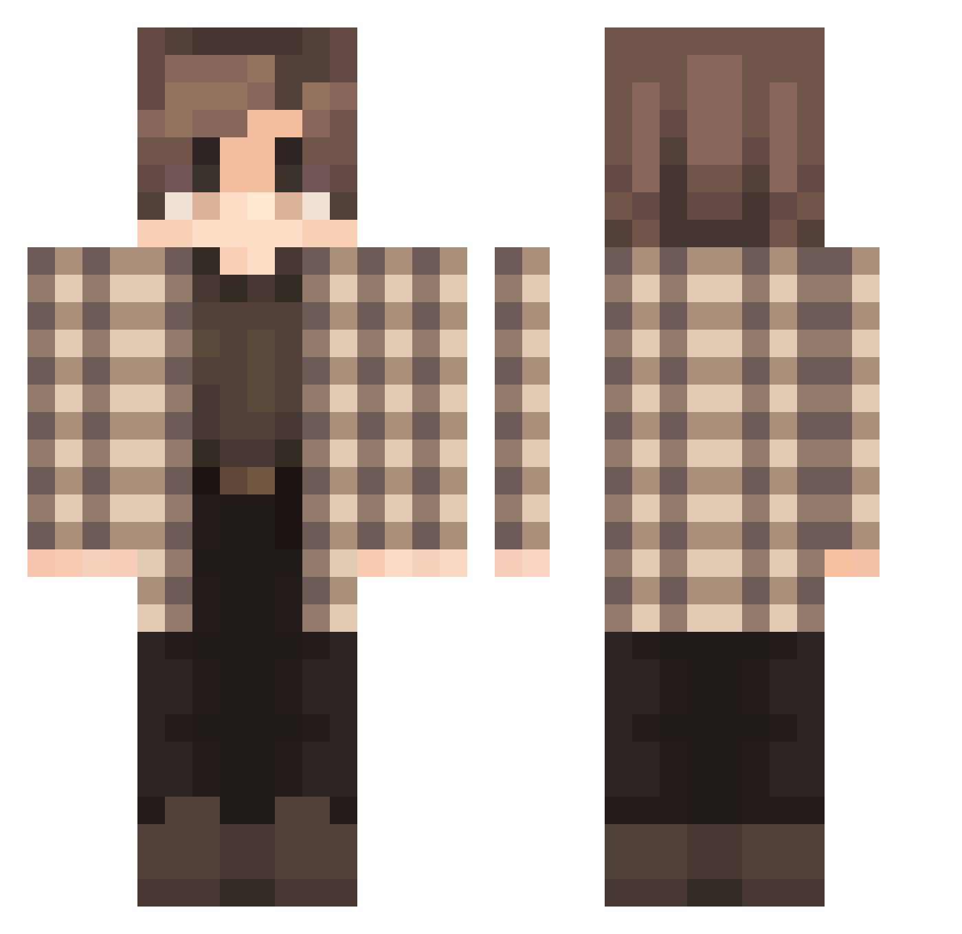 MB4PE Minecraft skin, front and back view