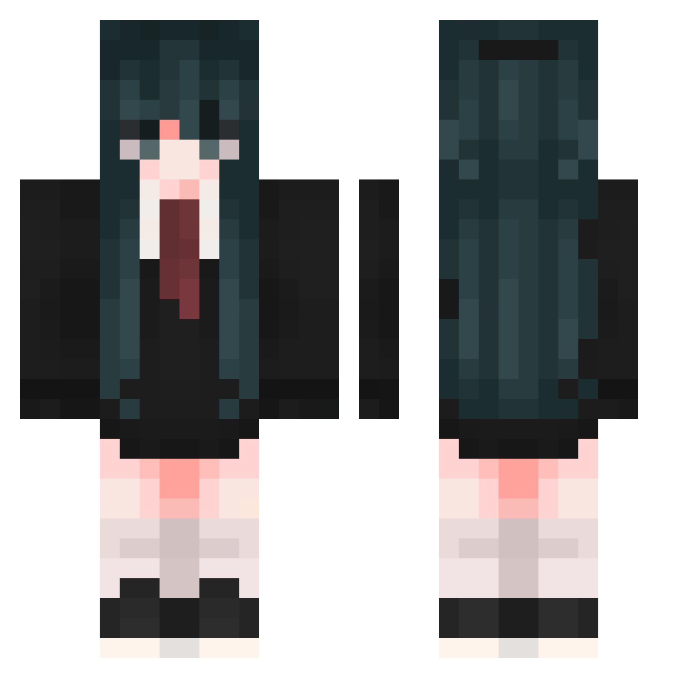 Sweezzyy Minecraft skin, front and back view