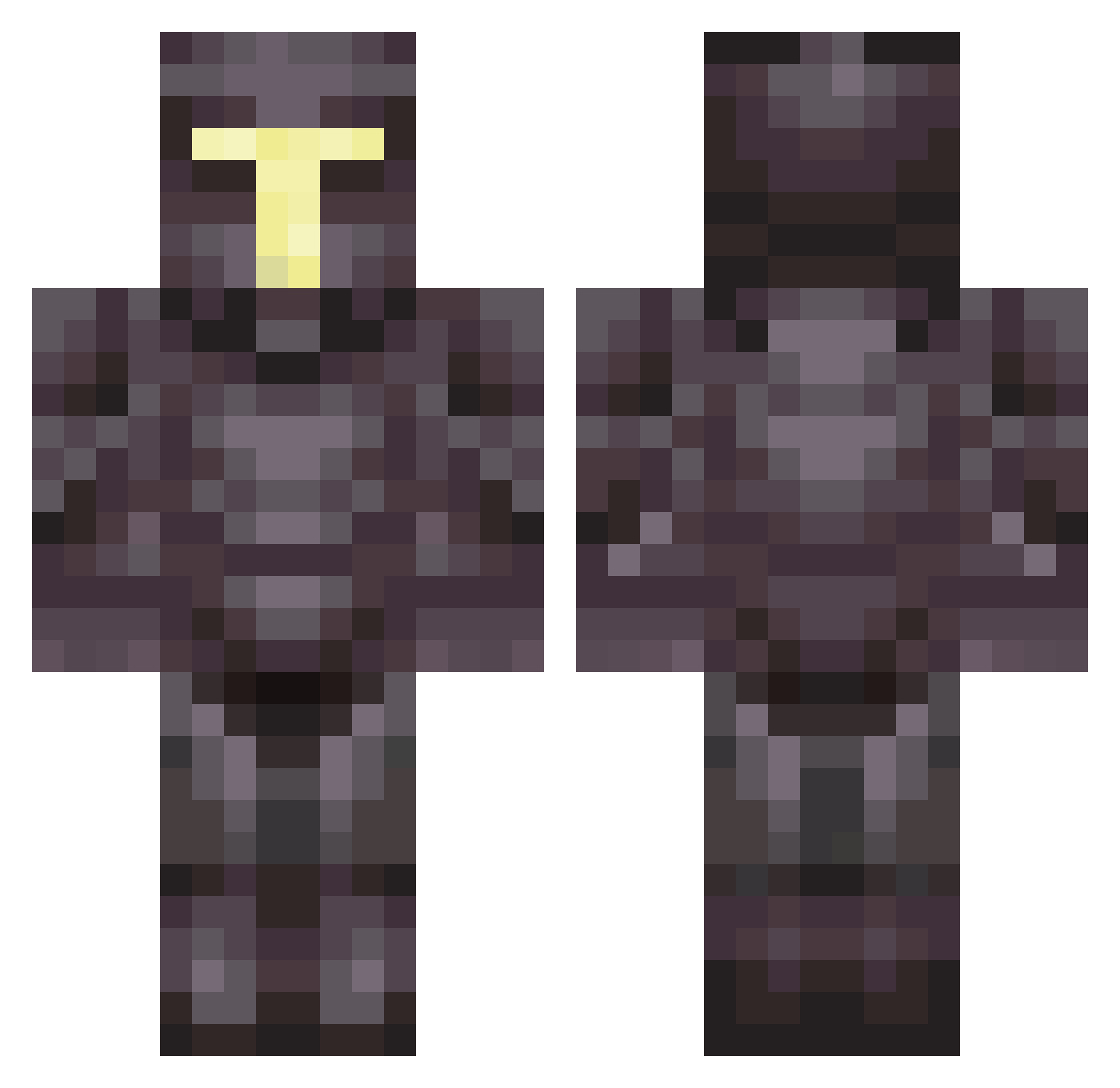 cheekistrelok Minecraft skin, front and back view