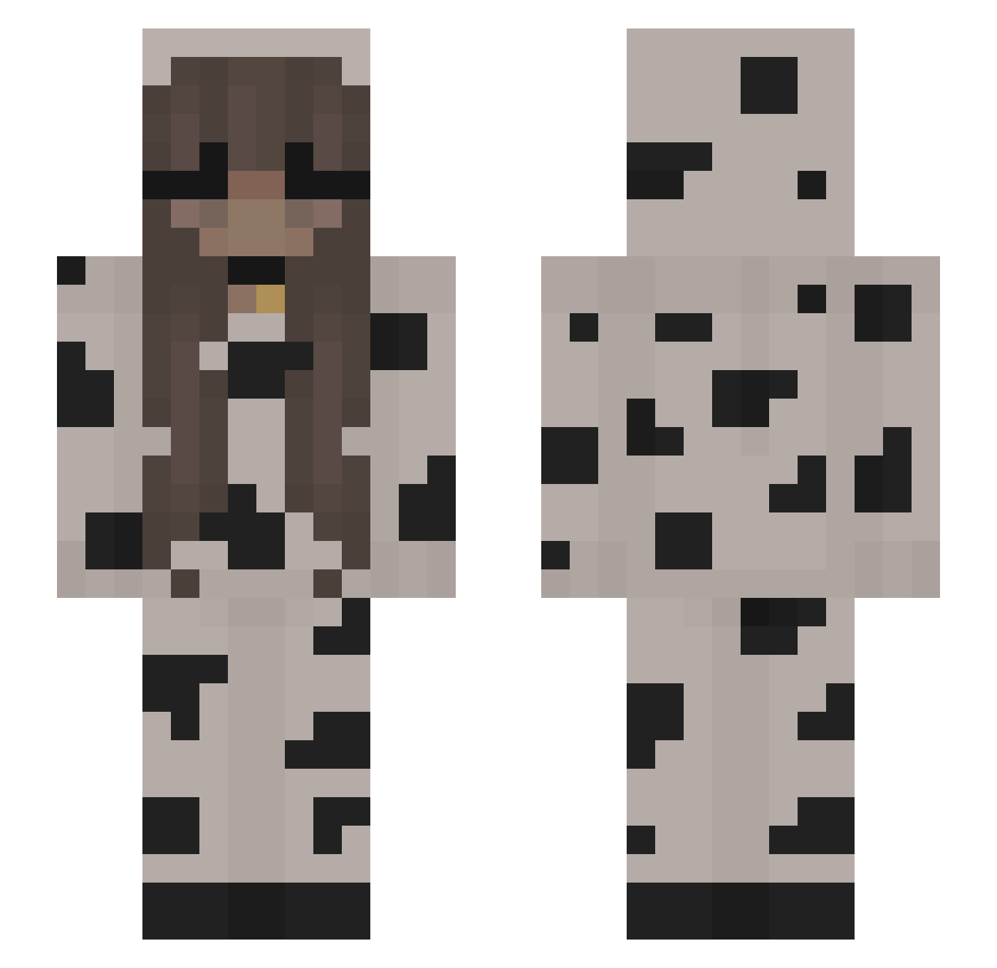 ChocieMilky Minecraft skin, front and back view