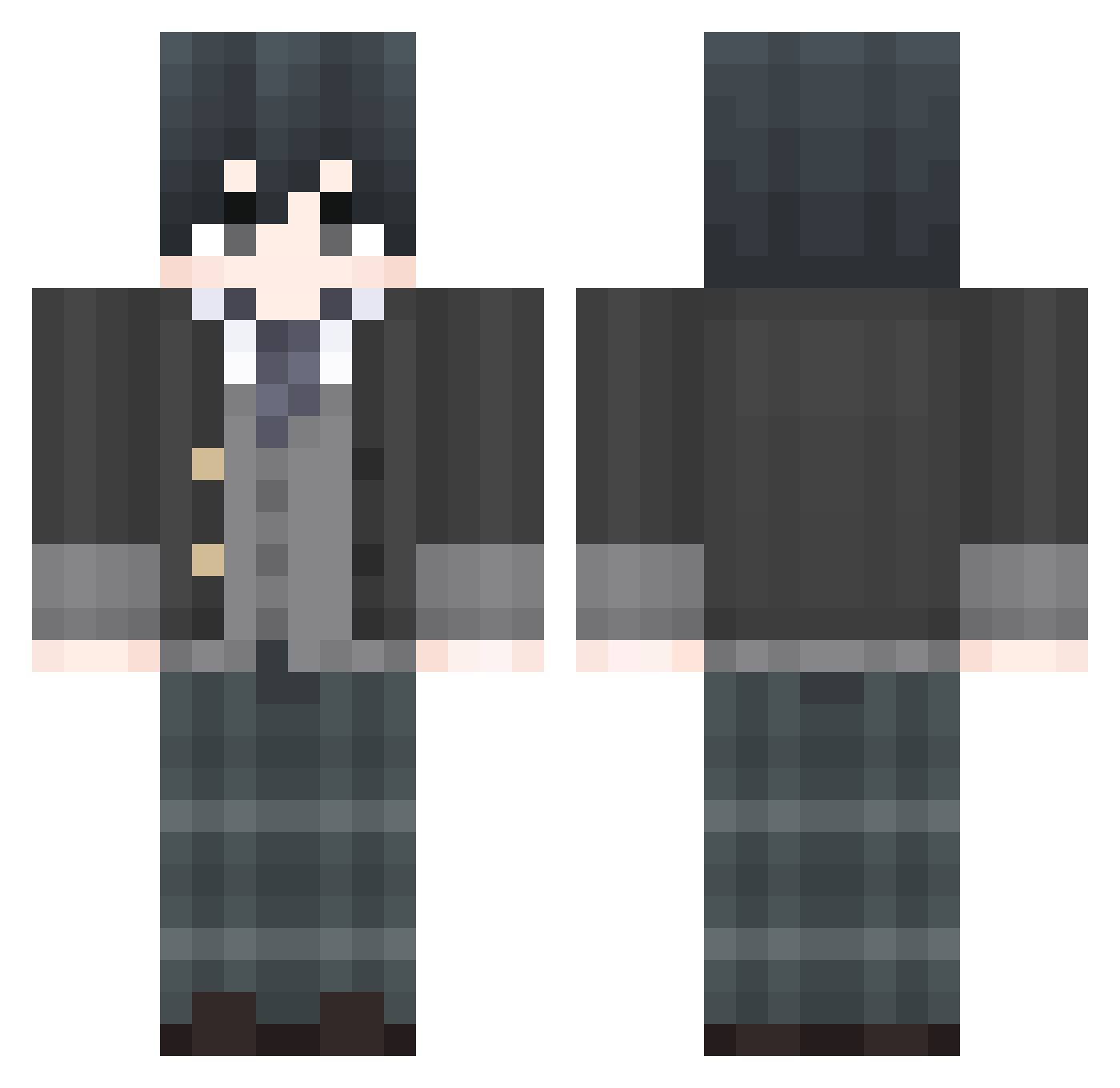 WangCai5 Minecraft skin, front and back view