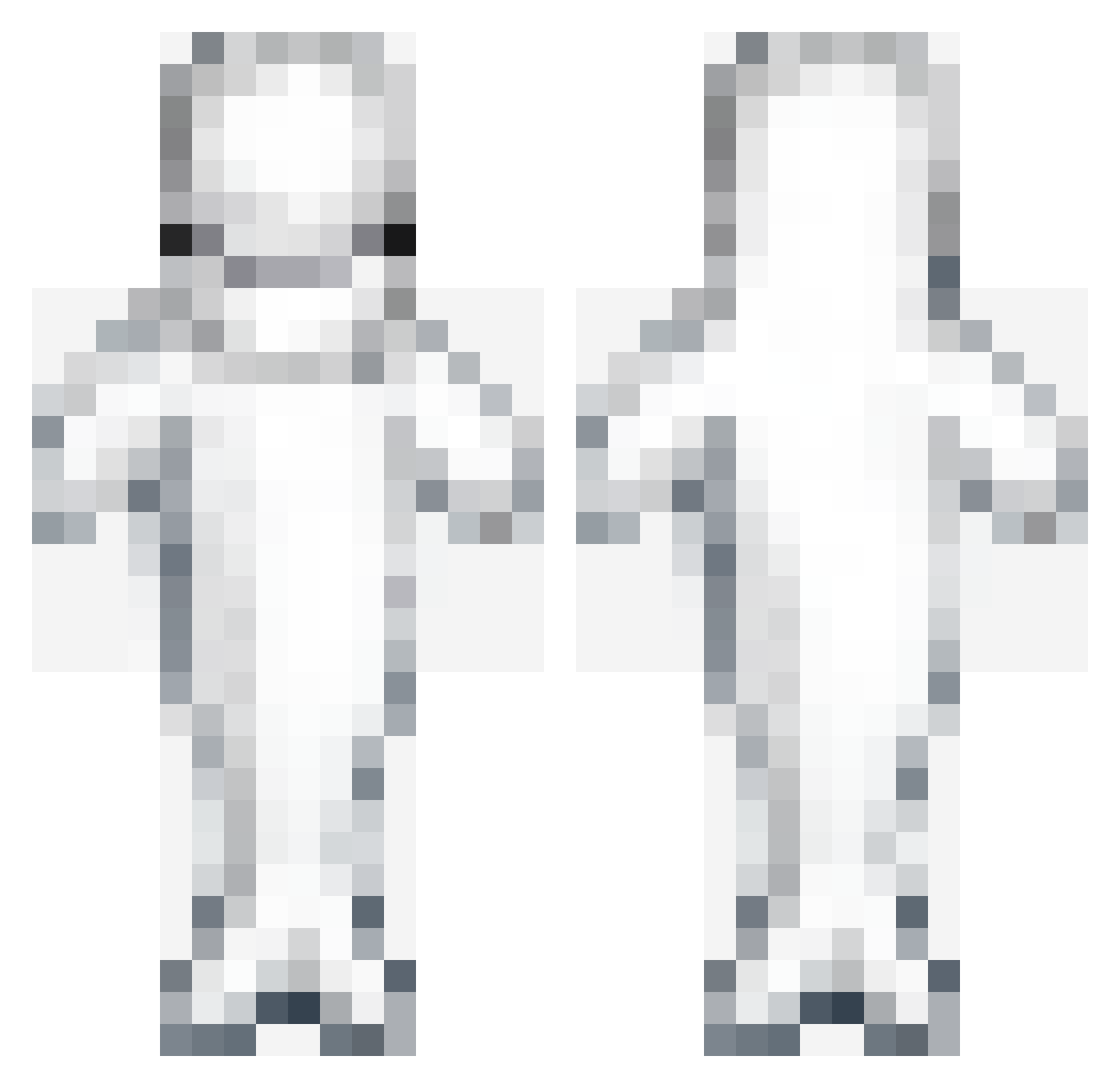 wetcome Minecraft skin, front and back view