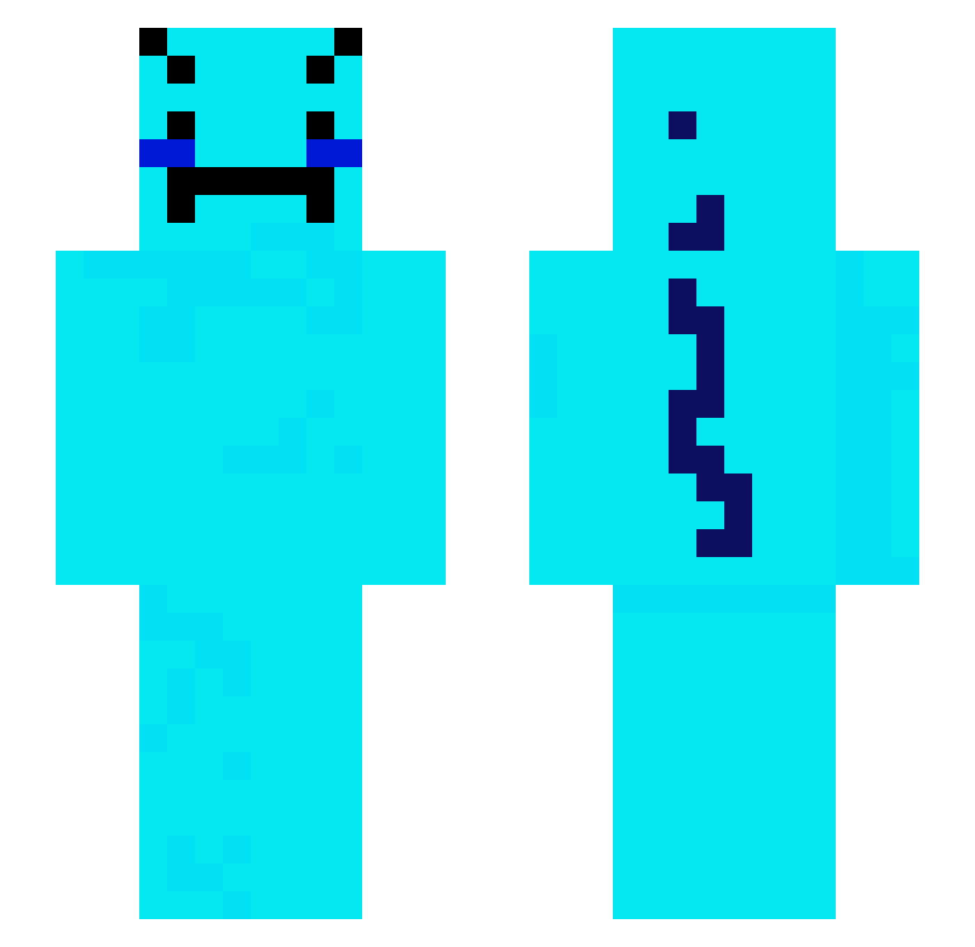 WhosThatTher3 Minecraft skin, front and back view