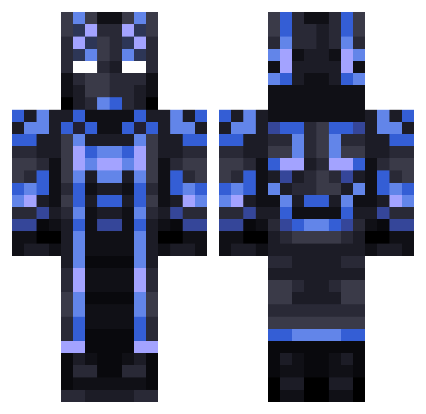 theruler677 Minecraft skin, front and back view